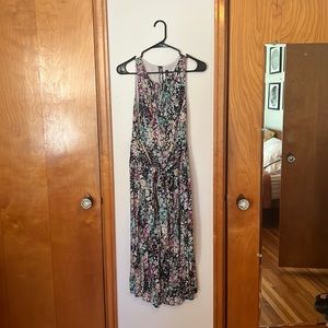 Plenty by Tracy Reese midi length floral print romper with tie